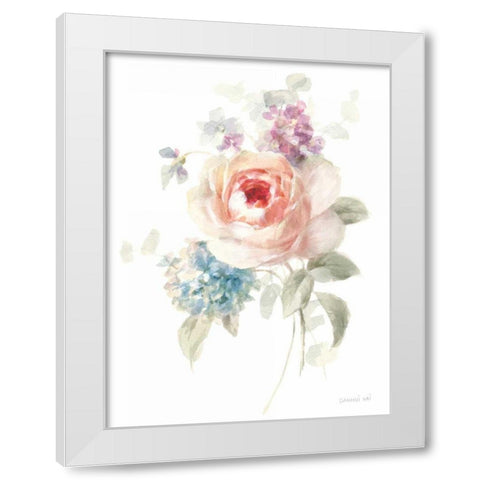 Cottage Garden III on White White Modern Wood Framed Art Print by Nai, Danhui