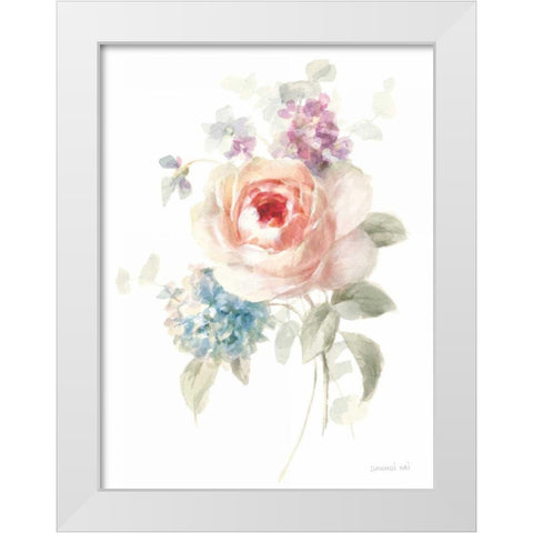 Cottage Garden III on White White Modern Wood Framed Art Print by Nai, Danhui