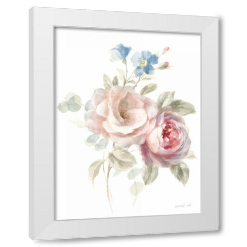 Cottage Garden IV on White White Modern Wood Framed Art Print by Nai, Danhui