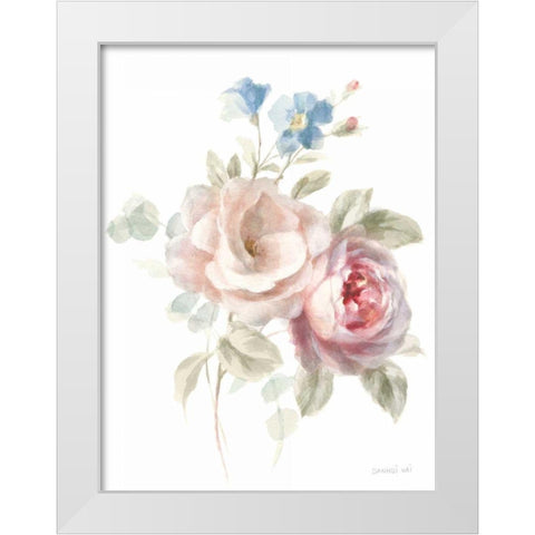 Cottage Garden IV on White White Modern Wood Framed Art Print by Nai, Danhui