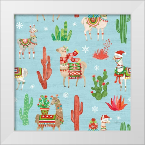 Lovely Llamas Christmas Step 06A White Modern Wood Framed Art Print by Urban, Mary