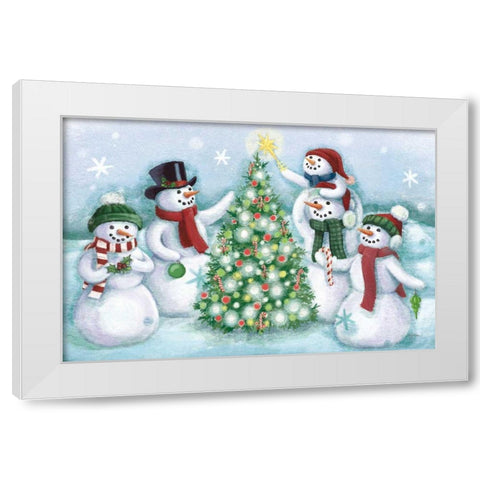 Classic Snowmen IV Dark White Modern Wood Framed Art Print by Urban, Mary