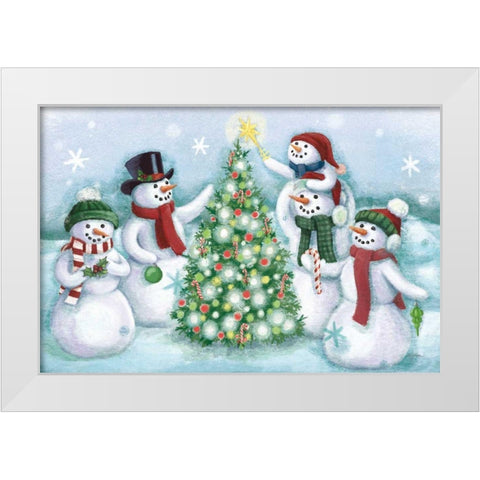 Classic Snowmen IV Dark White Modern Wood Framed Art Print by Urban, Mary