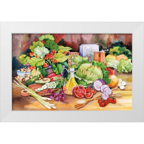 Garden Salad White Modern Wood Framed Art Print by McKenna, Kathleen Parr