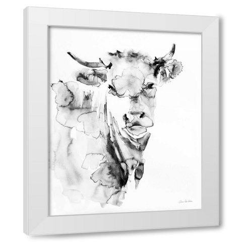 Village Cow Gray White Modern Wood Framed Art Print by Valle, Aimee Del