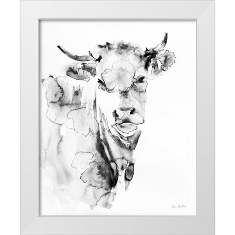 Village Cow Gray White Modern Wood Framed Art Print by Valle, Aimee Del