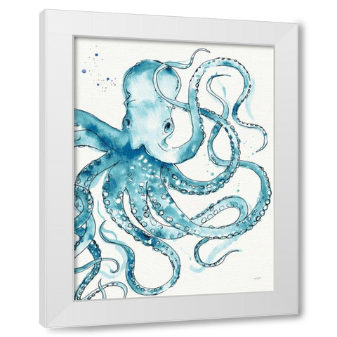 Deep Sea VIII v2 Teal White Modern Wood Framed Art Print by Tavoletti, Anne