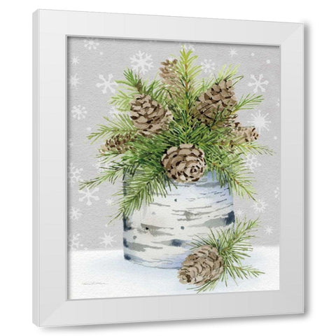 Birch Vase II on Gray Crop White Modern Wood Framed Art Print by McKenna, Kathleen Parr