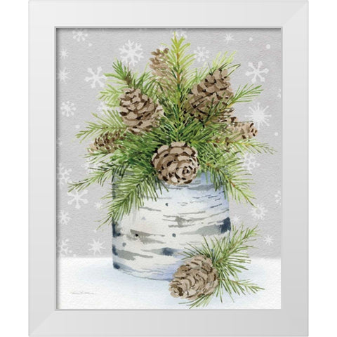 Birch Vase II on Gray Crop White Modern Wood Framed Art Print by McKenna, Kathleen Parr