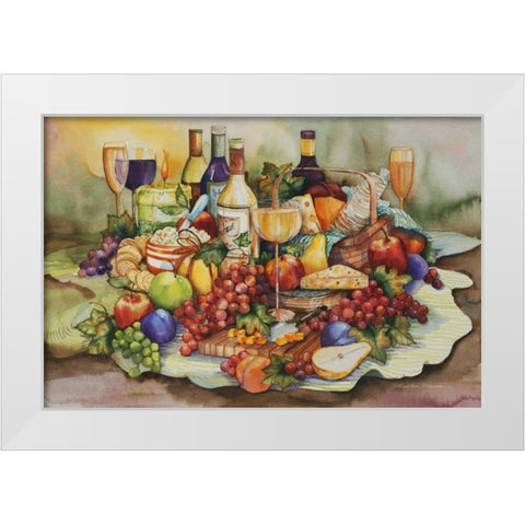 Wine Tastings White Modern Wood Framed Art Print by McKenna, Kathleen Parr