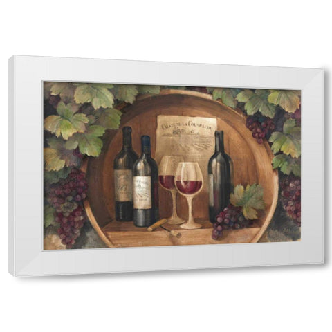 At the Winery - Wag White Modern Wood Framed Art Print by Hristova, Albena