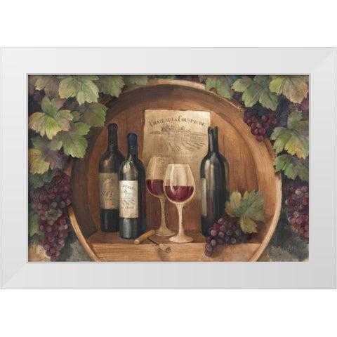 At the Winery - Wag White Modern Wood Framed Art Print by Hristova, Albena