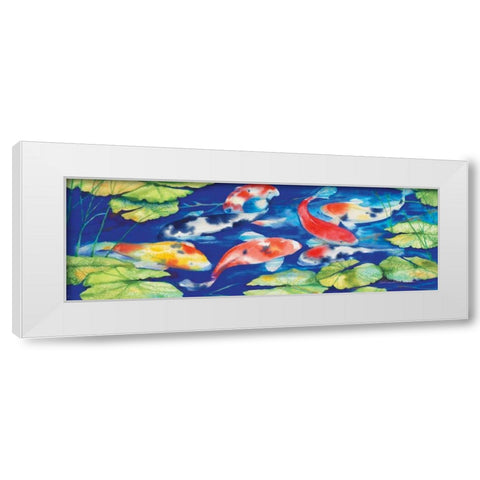 Koi White Modern Wood Framed Art Print by McKenna, Kathleen Parr