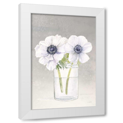 Tranquil Blossoms I White Modern Wood Framed Art Print by Wiens, James