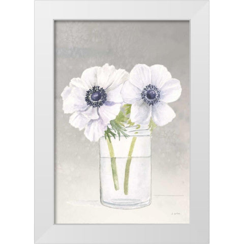 Tranquil Blossoms I White Modern Wood Framed Art Print by Wiens, James