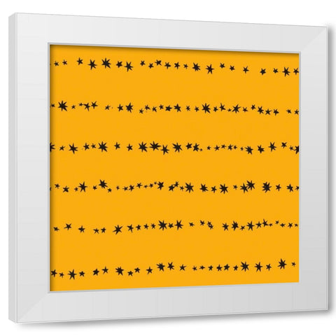 Spooky Halloween Pattern III White Modern Wood Framed Art Print by Wild Apple Portfolio
