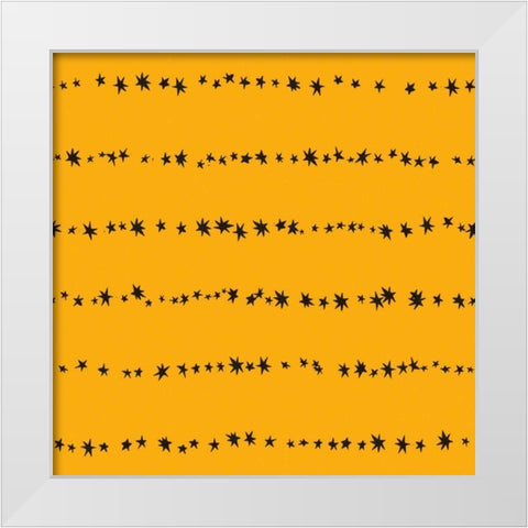Spooky Halloween Pattern III White Modern Wood Framed Art Print by Wild Apple Portfolio