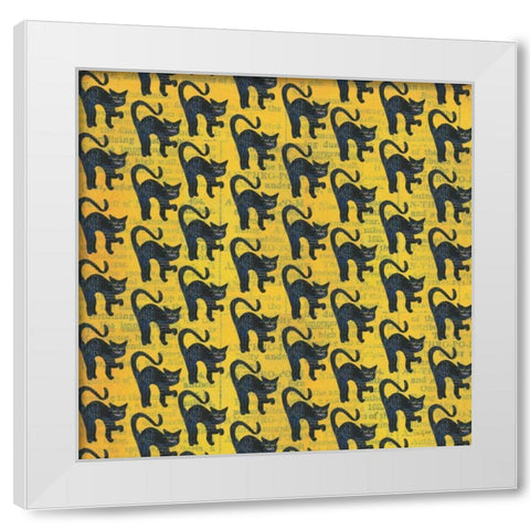 Halloween Pattern III White Modern Wood Framed Art Print by Prahl, Courtney