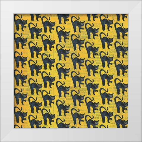 Halloween Pattern III White Modern Wood Framed Art Print by Prahl, Courtney