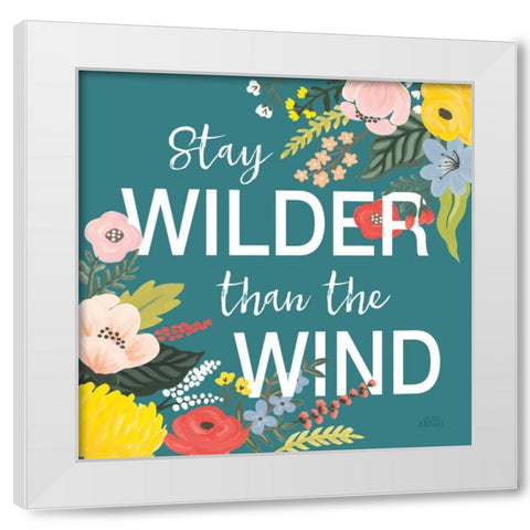 Wild Garden III White Modern Wood Framed Art Print by Marshall, Laura