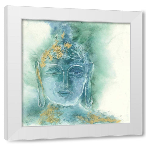 Gilded Buddha I White Modern Wood Framed Art Print by Paschke, Chris