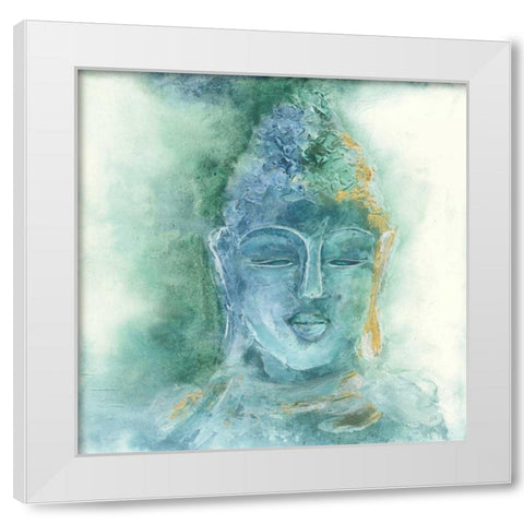 Gilded Buddha II White Modern Wood Framed Art Print by Paschke, Chris