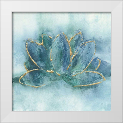 Buddha Lotus White Modern Wood Framed Art Print by Paschke, Chris