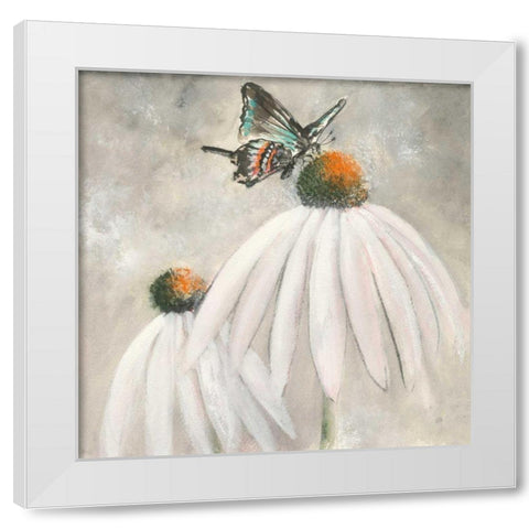 Butterflies are Free I White Modern Wood Framed Art Print by Paschke, Chris