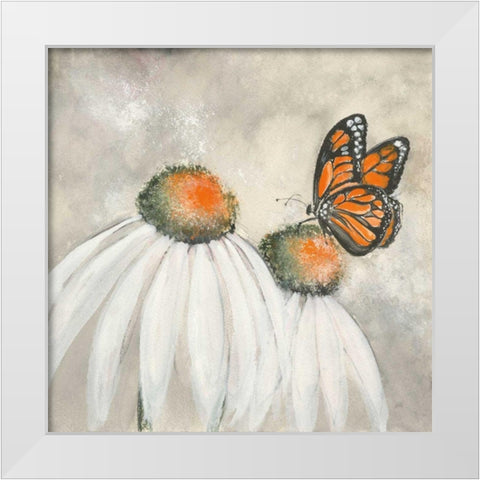 Butterflies are Free II White Modern Wood Framed Art Print by Paschke, Chris