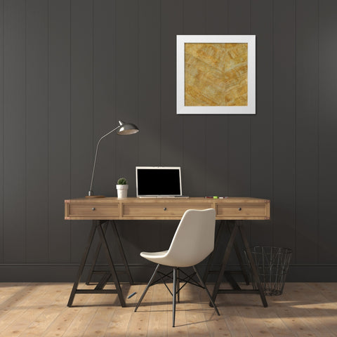 Gilded Herringbone I White Modern Wood Framed Art Print by Paschke, Chris