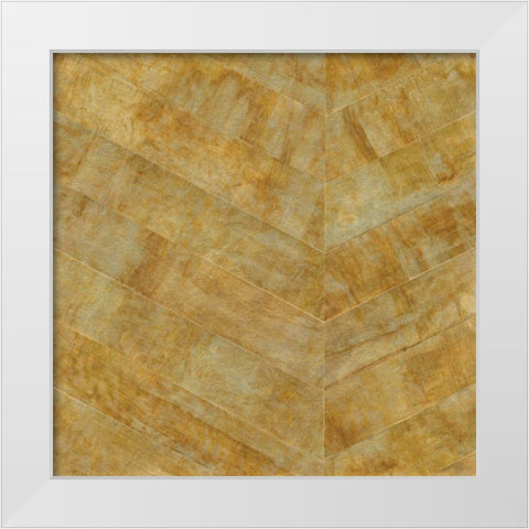 Gilded Herringbone I White Modern Wood Framed Art Print by Paschke, Chris