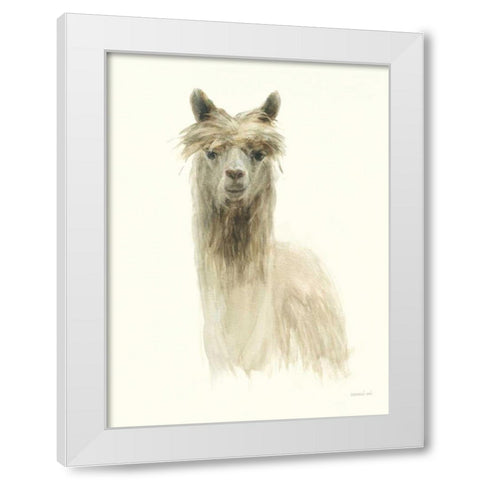 Classic Llamas I White Modern Wood Framed Art Print by Nai, Danhui