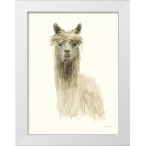 Classic Llamas I White Modern Wood Framed Art Print by Nai, Danhui