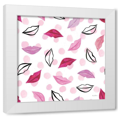 Think Pink Pattern III White Modern Wood Framed Art Print by Zaman, Farida