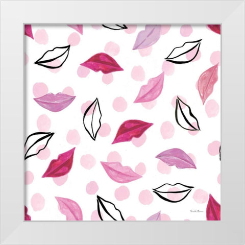 Think Pink Pattern III White Modern Wood Framed Art Print by Zaman, Farida