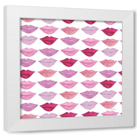 Think Pink Pattern VI White Modern Wood Framed Art Print by Zaman, Farida