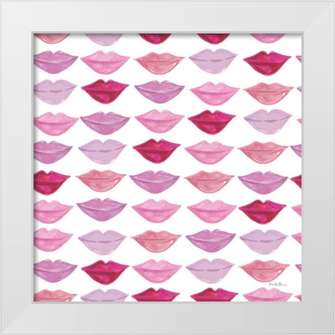 Think Pink Pattern VI White Modern Wood Framed Art Print by Zaman, Farida