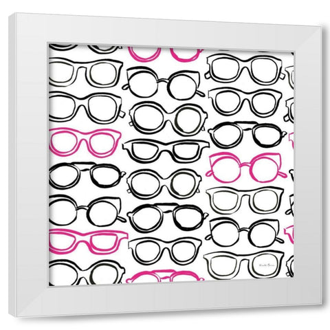Think Pink Pattern VII White Modern Wood Framed Art Print by Zaman, Farida