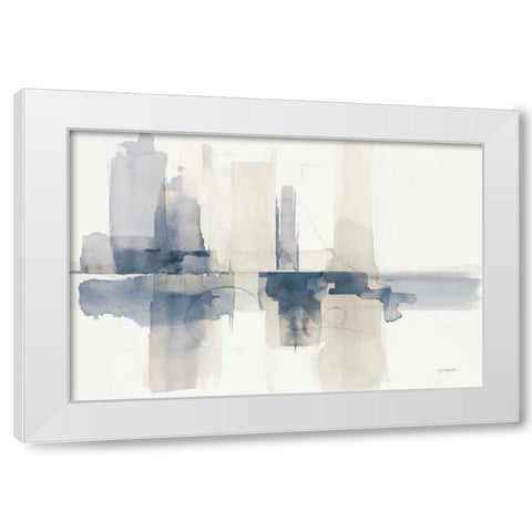 Improvisation II Navy White Modern Wood Framed Art Print by Schick, Mike