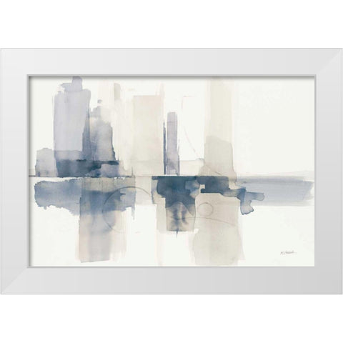 Improvisation II Navy White Modern Wood Framed Art Print by Schick, Mike