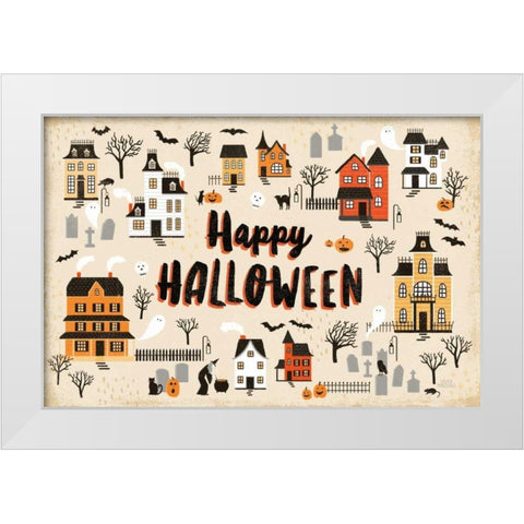 Spooky Village I Cream White Modern Wood Framed Art Print by Marshall, Laura