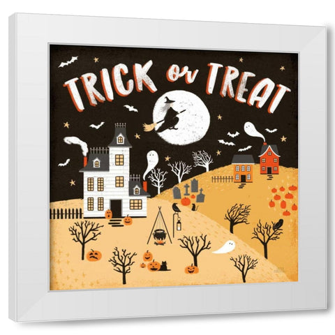 Spooky Village III White Modern Wood Framed Art Print by Marshall, Laura