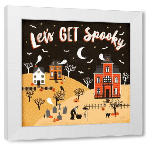 Spooky Village IV White Modern Wood Framed Art Print by Marshall, Laura