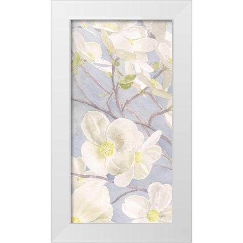 Breezy Blossoms I White Modern Wood Framed Art Print by Wiens, James