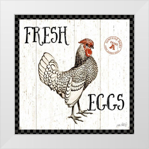 Free Range Fresh IV Checker Border White Modern Wood Framed Art Print by Pertiet, Katie