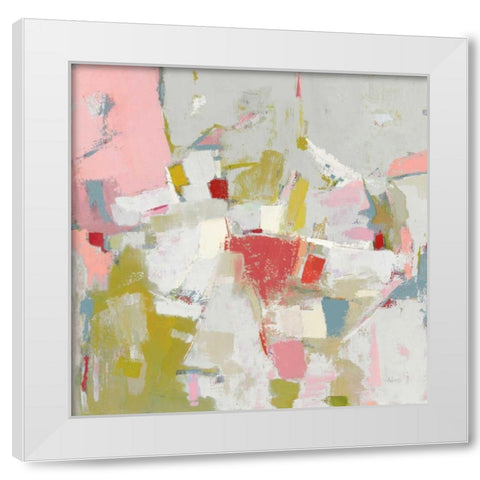 And All That Jazz Pink White Modern Wood Framed Art Print by Adams, Phyllis