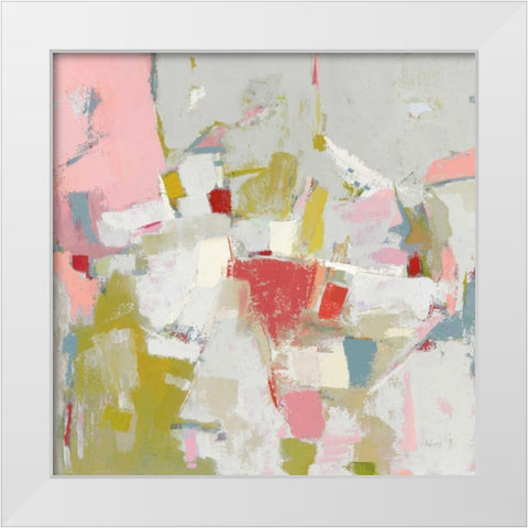 And All That Jazz Pink White Modern Wood Framed Art Print by Adams, Phyllis