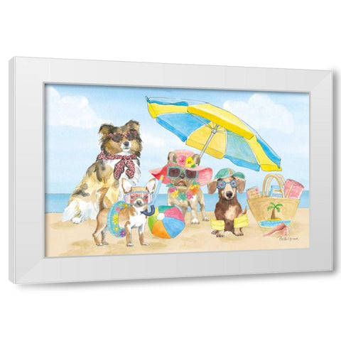 Summer Paws I White Modern Wood Framed Art Print by Grove, Beth