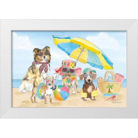 Summer Paws I White Modern Wood Framed Art Print by Grove, Beth