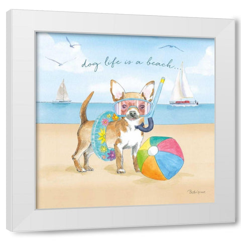 Summer Paws II White Modern Wood Framed Art Print by Grove, Beth